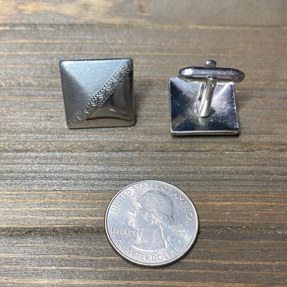 Sophisticated Silver Square Cufflinks